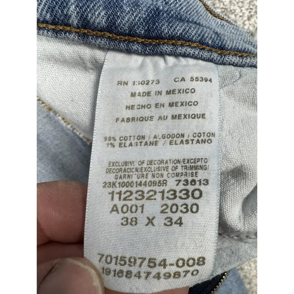 Lee Slim Fit Jeans Mens 38x32 Blue Tapered Leg Stretch Denim Casual 38x34 Tag